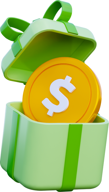 3d gift money icon